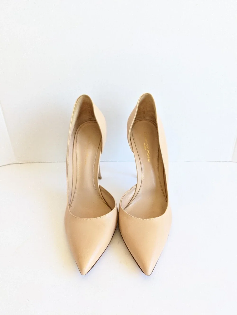 GIANVITO ROSSI NUDE  STILETTO POINTED TOE PUMPS HEELS 40.5